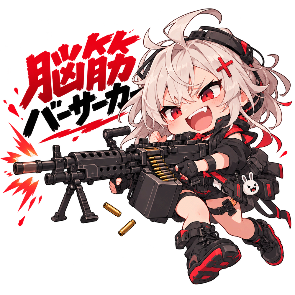 脳筋バーサーカータイプのキャラクターイラスト