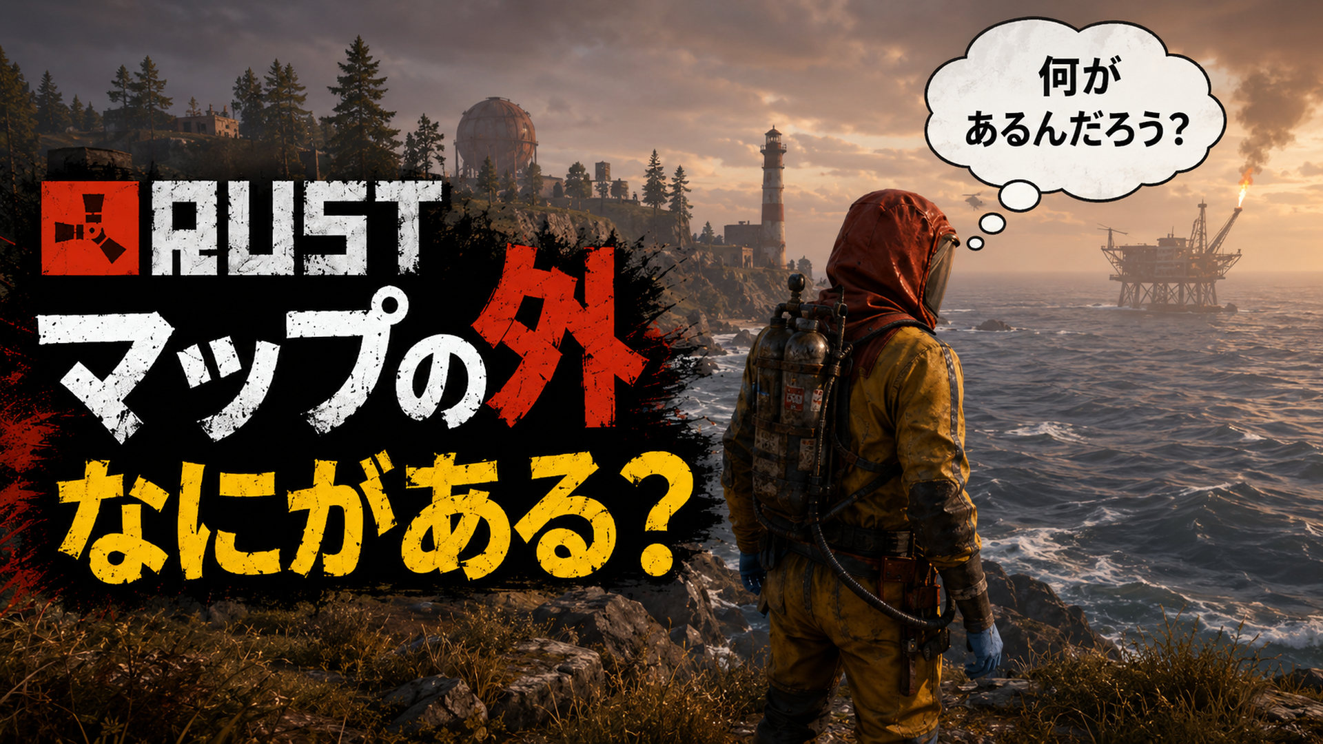 RUSTのマップ外に何があるのかを表現したアイキャッチ画像